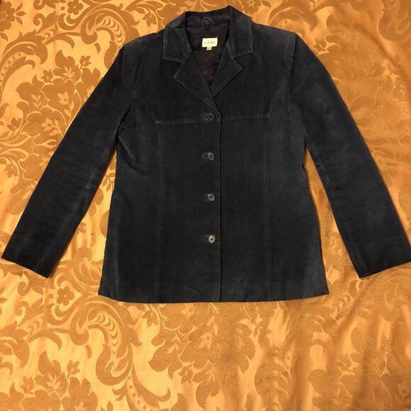 Blue Suede Business Casual Jacket - Picture 4 of 8